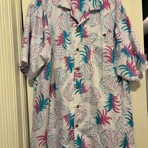 Vibrant Pineapple Print Men's Casual Shirt